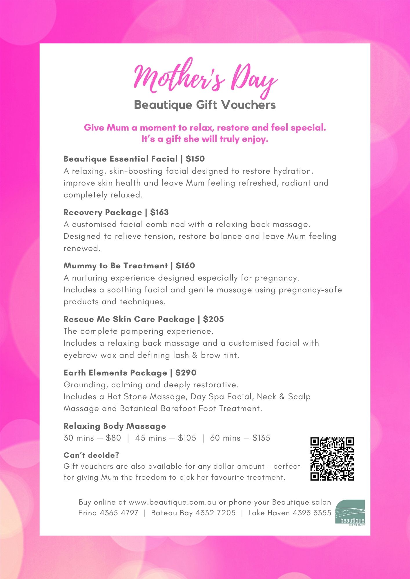 mother's day gift voucher ideas